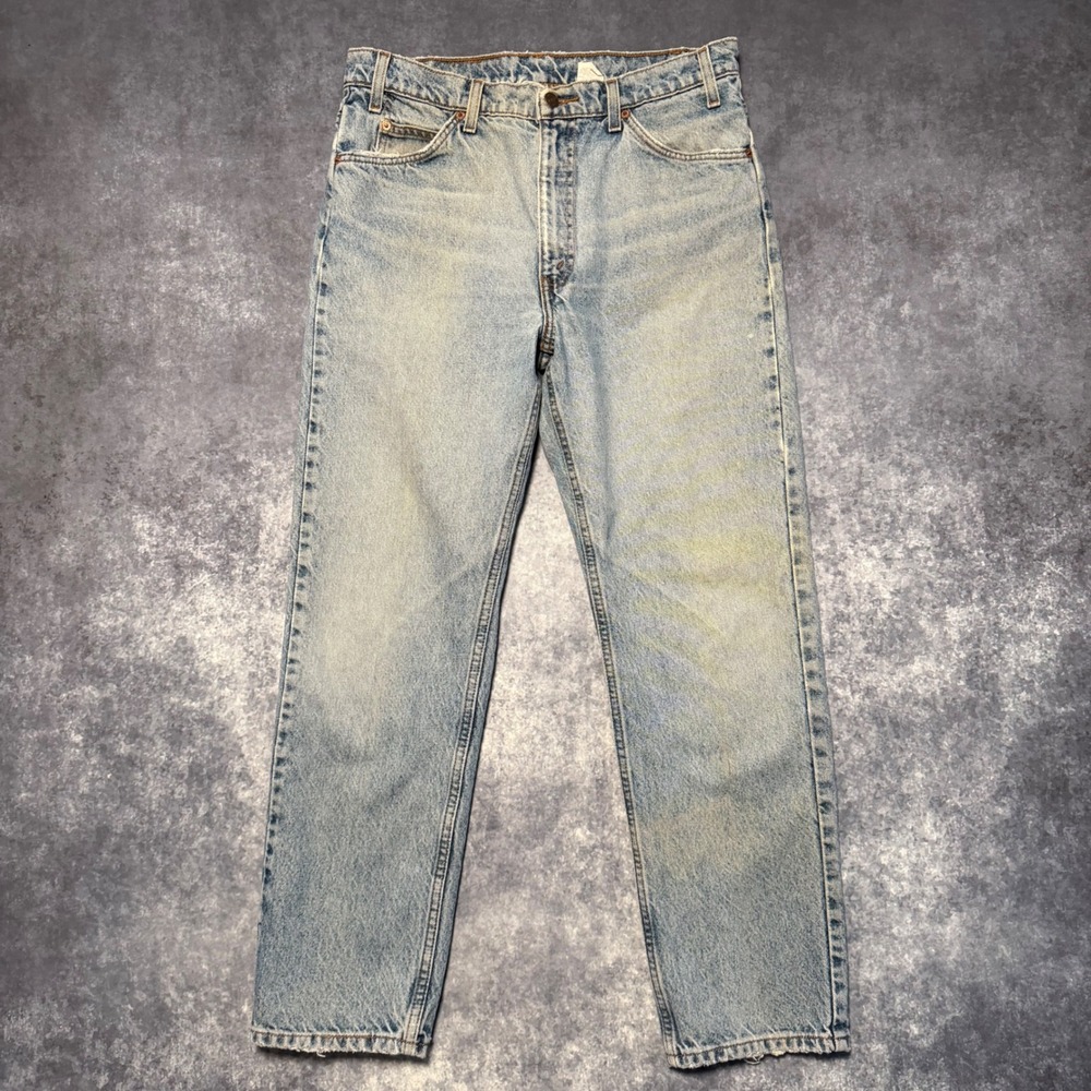 VTG 90s Levis 505 Orange Tab Jeans Mens 34x30 Light Wash Straight Leg 1996